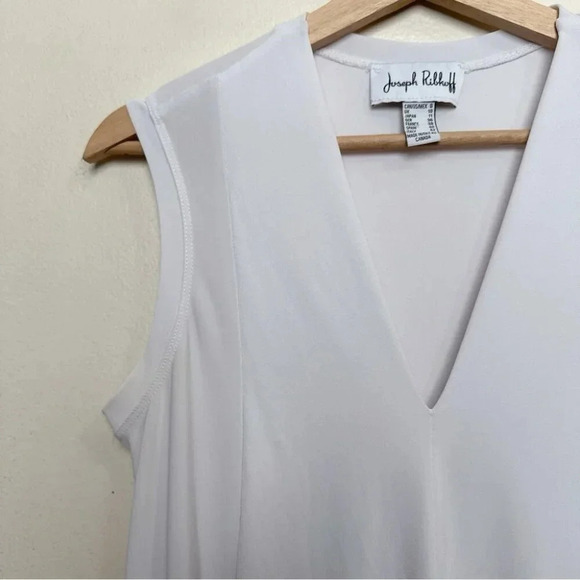 Joseph Ribkoff Womens 8  Casual Asymmetrical Hem V-neck Pullover In White - Picture 6 of 14